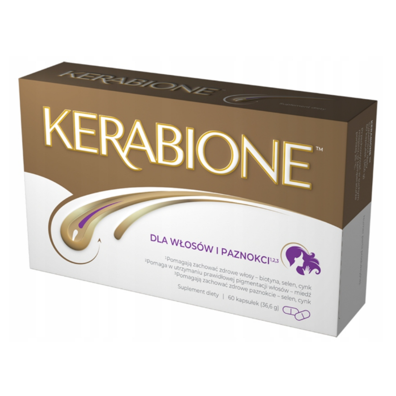 Kerabione kapsułki na zdrowe włosy paznokcie i skórę, 60 szt.