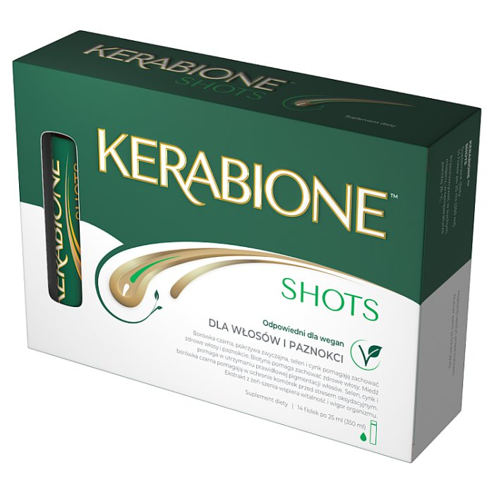 Kerabione Shots płyn do picia dla włosów i paznokci fiolki, 14 x 25 ml