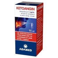 Ketoangin spray przeciwbólowy i przeciwzapalny do gardła, 15 ml