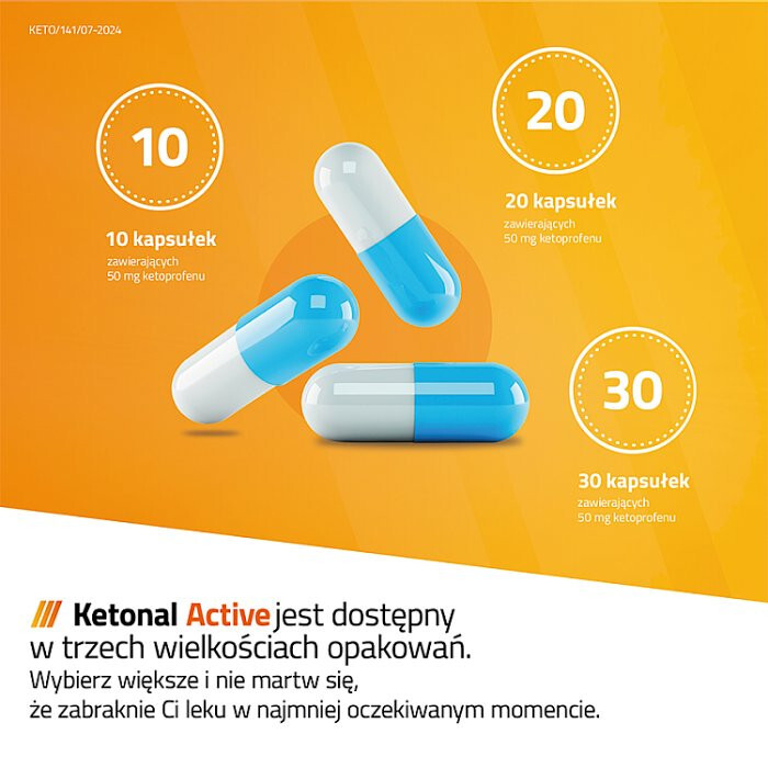 Ketonal Active 50 mg kapsułki twarde, 20 szt.