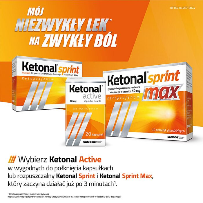 Ketonal Active 50 mg 30 kapsułek