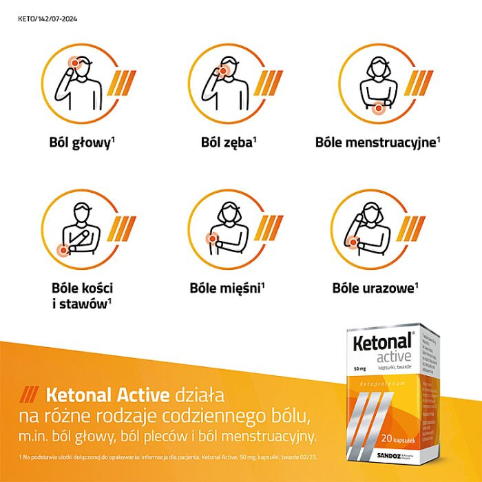 Ketonal Active 50 mg 30 kapsułek
