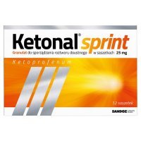 Ketonal Sprint 25 mg 12 saszetek z proszkiem do sporządzenia roztworu