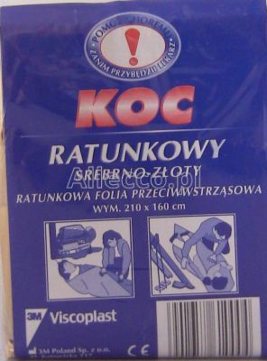 Koc ratunkowy-przeciwwstrząsowy 210cm x 160cm 1 szt.