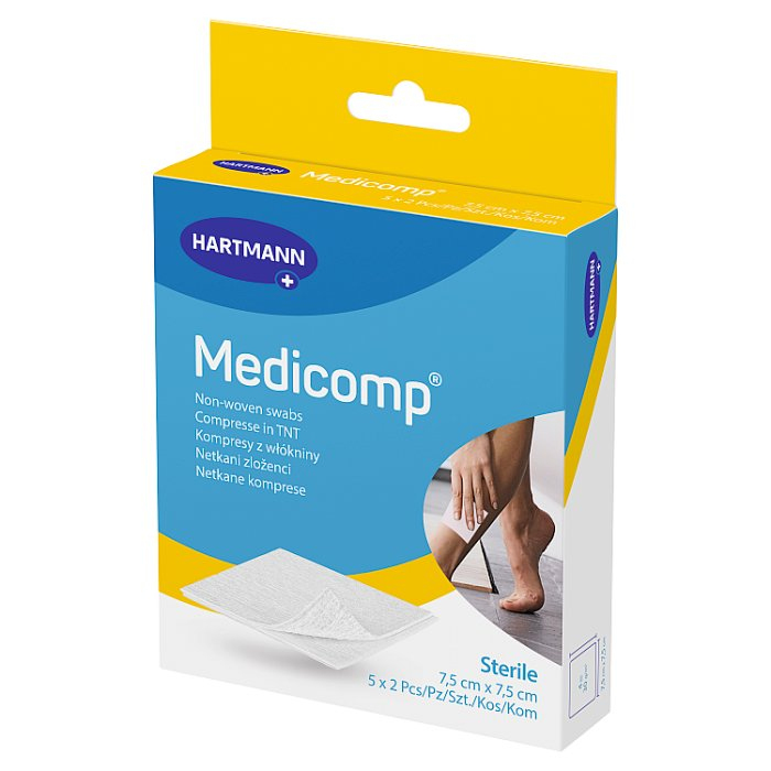 Kompresy MEDICOMP jałowe 7,5x7,5cm 2x5 szt