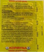 Kopiryna od bólu głowy 6 tabletek / Ból głowy
