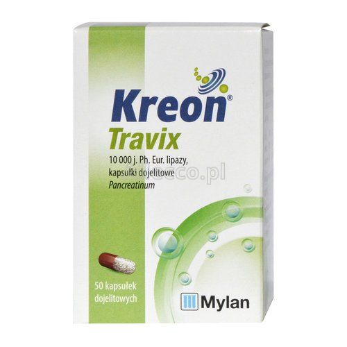 Kreon Travix 10 000 50 kapsułek dojelitowych / Trzustka