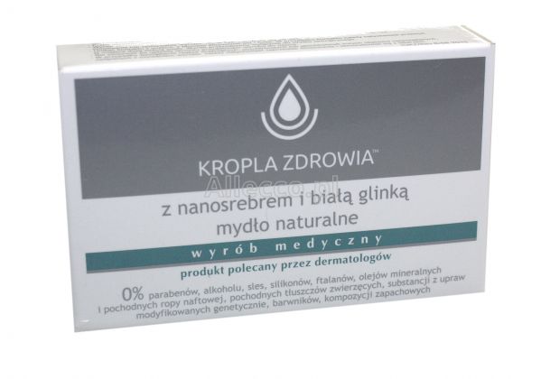 KROPLA ZDROWIA Mydło naturalne z nanosrebrem i białą glinką 100 g
