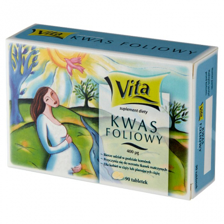 Kwas foliowy 400 mcg 90 tabletek