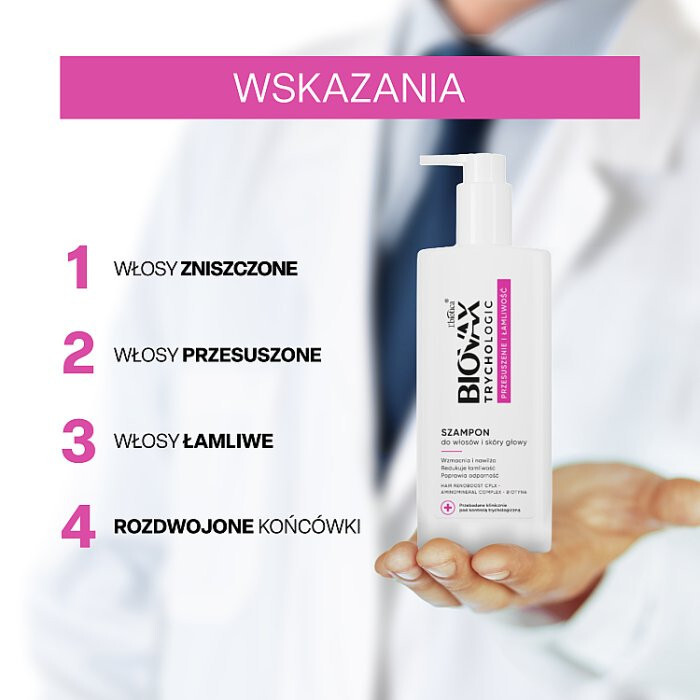 L'Biotica Biovax Trychologic Przesuszenie i Łamliwość szampon do włosów, 200 ml