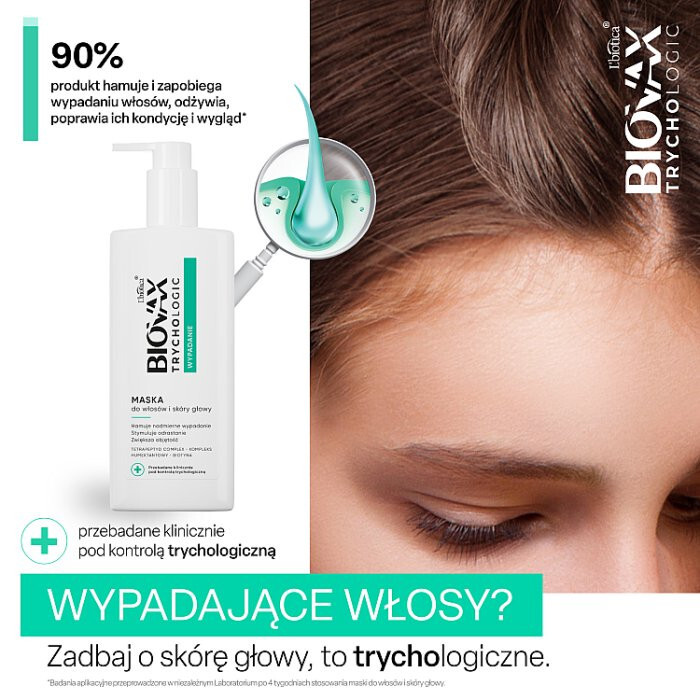 L'biotica Biovax Trychologic Wypadanie maska do włosów i skóry głowy, 200 ml