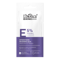 L'Biotica Dermomask Intensywnie regenerująca maseczka do twarzy z witaminą E, 8 ml