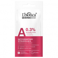 L'Biotica Dermomask Natychmiastowo wygładzająca maseczka do twarzy z witaminą A, 8 ml