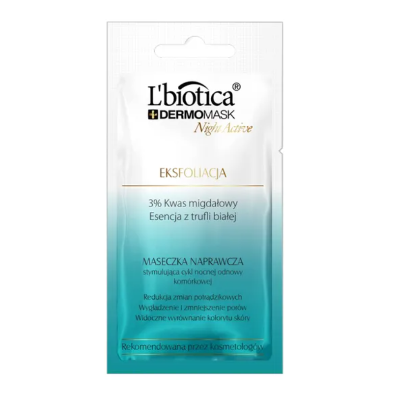 L'Biotica Dermomask Night Active Eksfoliacja maseczka, 12 ml