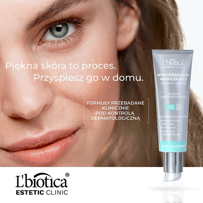 L'Biotica Estetic Clinic Acid Treatment Wygłądzająco-nawilżający Dermo-zabieg Krem dzień SPF30 35 ml