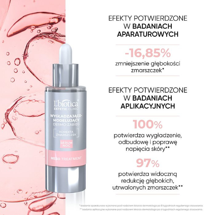 L'Biotica Estetic Clinic Meso Treatment Wygładzająco-modelujący Dermo-zabieg Serum Noc 30 ml