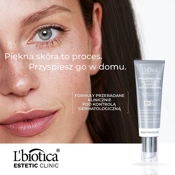 L'Biotica Estetic Clinic Multi Protection Pielęgnacyjny Dermo-zabieg Przeciw Fotostarzeniu Krem Dzień SPF50 35 ml