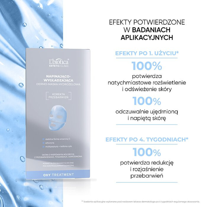 L'Biotica Estetic Clinic Oxy Treatment Napinająco-wygładzająca Dermo-maska hydrożelowa 1 szt.