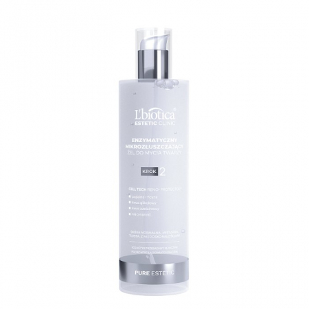 L'Biotica Estetic Clinic Pure Estetic Enzymatyczny żel mikrozłuszczający do mycia twarzy 200 ml