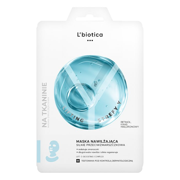 L'Biotica Lifting Strefy Y maska nawilżająca przeciwzmarszczkowa, 1 szt.