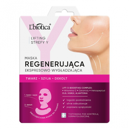 L'Biotica Lifting Strefy Y maska regenerująca ekspresowo wygładzająca, 1 szt.