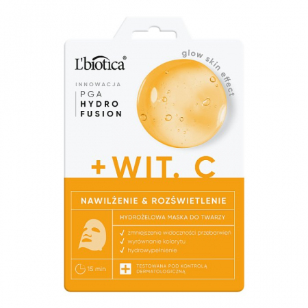 L'biotica PGA Hydro Fusion hydrożelowa maska do twarzy z witaminą C, 1 szt.