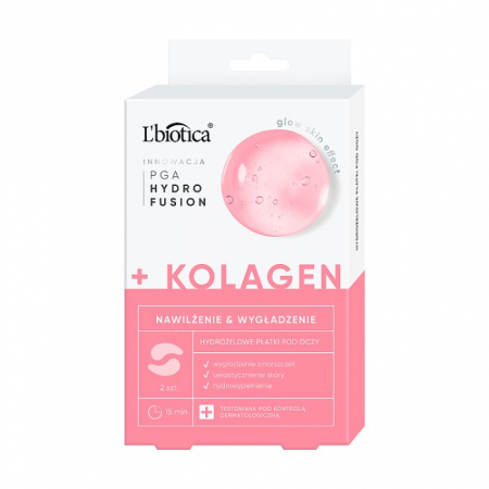 L'biotica PGA Hydro Fusion hydrożelowe płatki pod oczy z kolagenem, 2 szt.