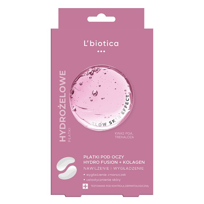 L'biotica PGA Hydro Fusion hydrożelowe płatki pod oczy z kolagenem, 2 szt.