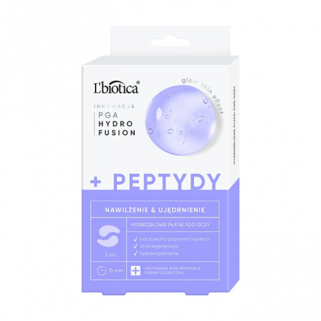 L'biotica PGA Hydro Fusion hydrożelowe płatki pod oczy z peptydami, 2 szt.
