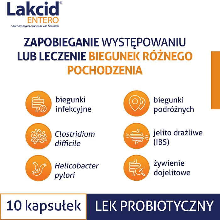 Lakcid Entero 250 mg 10 kapsułek twardych