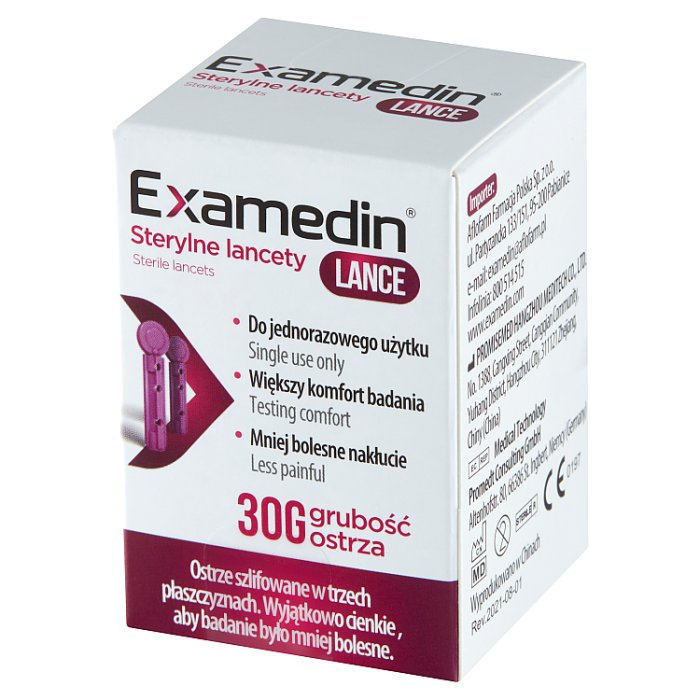 Lancety Examedin Lance 30G 50 sztuk