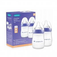 Lansinoh Butelki do karmienia ze smoczkami o wolnym przepływie 160 ml rozmiar S, 2 szt.