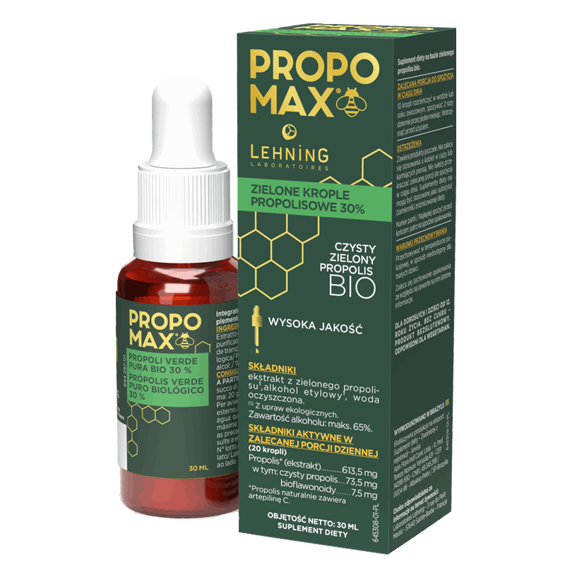 Lehning Propomax Zielone krople propolisowe 30%, 30 ml