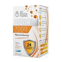 Licur 7000 kapsułki z płynną kurkuminą i witaminą D3 na odporność, 30 szt.