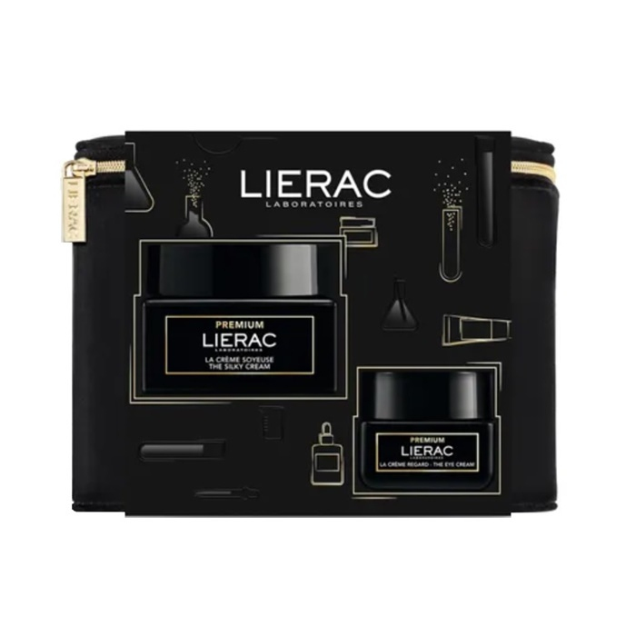 Lierac Premium Zestaw: Jedwabisty krem przeciwstarzeniowy, 50 ml + krem pod oczy, 20 ml + kosmetyczka