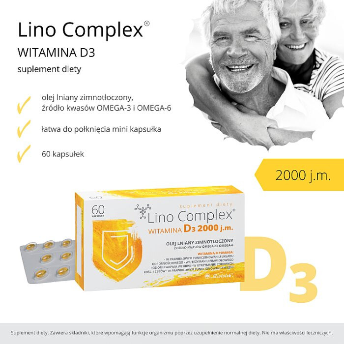 Lino Complex Witamina D3 2000 j.m. 60 kapsułek
