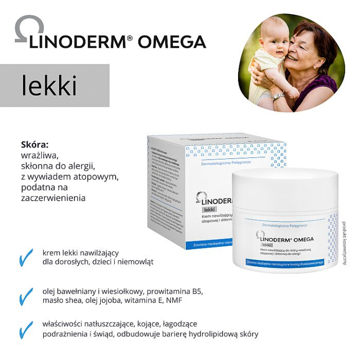 Linoderm Omega krem lekki, 50 ml