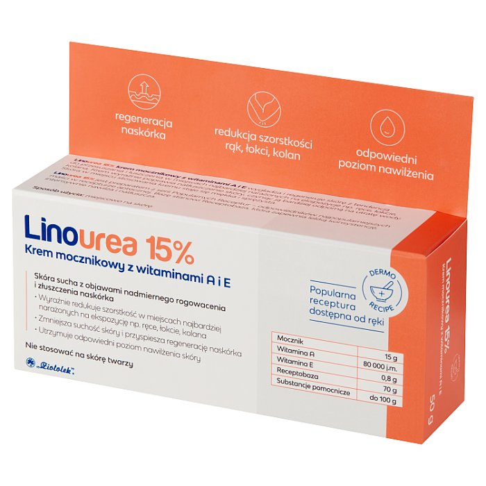 Linourea krem mocznikowy 15%, witaminy A+E, 50 g
