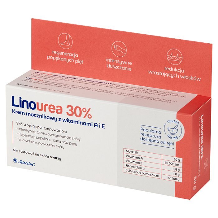 Linourea krem mocznikowy 30% z witaminami A+E, 50 g