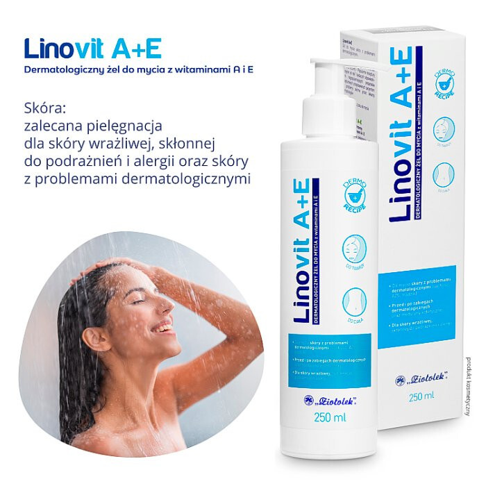Linovit A+E dermatologiczny żel do mycia z witaminami A + E, 250 ml