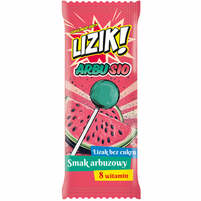 Lizik! Arbusio Lizak bez cukru o smaku arbuzowym, 1 szt.