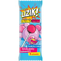 Lizik! Bubugum Lizak bez cukru o smaku gumy balonowej, 1 szt.