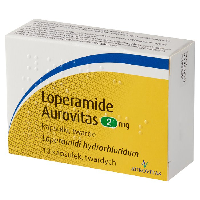 Loperamide Aurovitas 2mg 10 kapsułek twardych