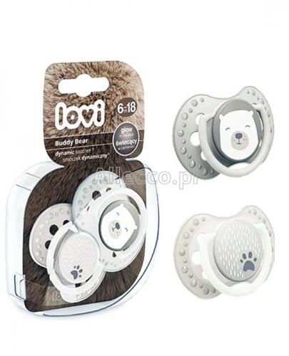 LOVI BUDDY BEAR Smoczek silikonowy, dynamiczny (6-18) 2 szt.