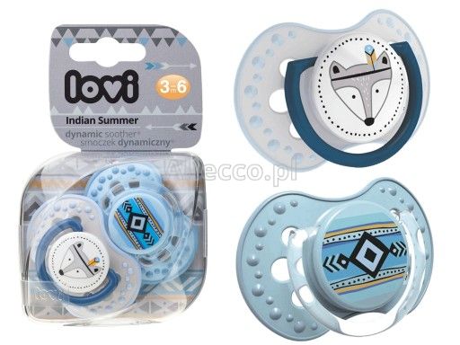 LOVI INDIAN SUMMER BOY Smoczek silikonowy, dynamiczny (3-6) 2 szt.