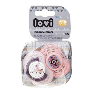 LOVI INDIAN SUMMER GIRL Smoczek silikonowy, dynamiczny (3-6) 2 szt.