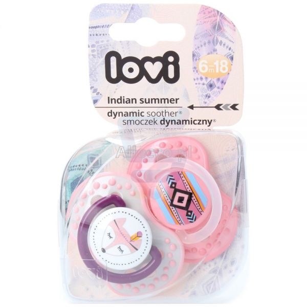 LOVI INDIAN SUMMER GIRL Smoczek silikonowy, dynamiczny (6-18) 2 szt.