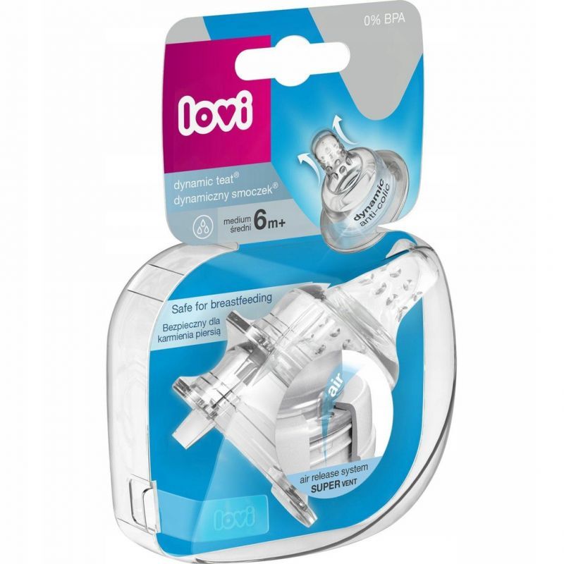 Lovi Smoczek na butelkę silikonowy (6+) średni 2 szt.