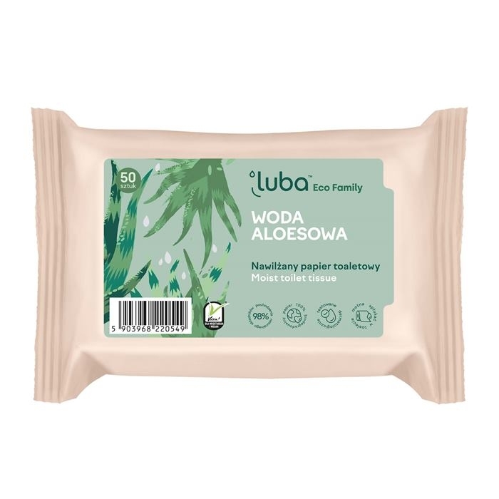 LUBA ECO Nawilżany papier toaletowy Woda Aloesowa 50 szt.