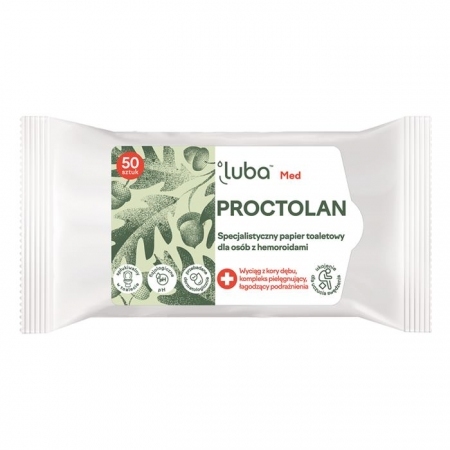 LUBA MED Proctolan Nawilżany papier toaletowy 50 szt.